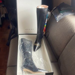 Gucci Knee height Boats - Napa Charles black (authentic)